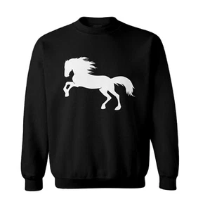 Horse Silhouette - Pony Horsey Farm Animal Thoroughbred Toddler Crewneck Sweater - Picture 1 of 8