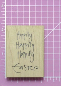 Print Works Collection Wood Mounted Rubber Stamp HIPPITY HOPPITY C3255 - Picture 1 of 4
