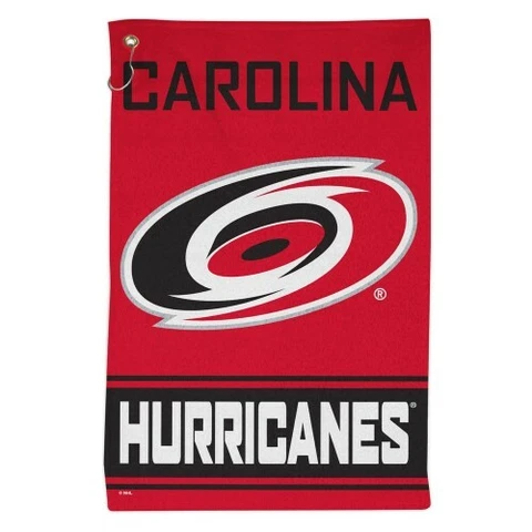 CAROLINA HURRICANES ALL PURPOSE GOLF TAILGATE TOWEL 16"X25" HOOK AND GROMMET Cover