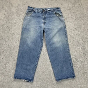 Vintage Solo Semore Denim Jeans Mens W40 L31.5 THRASHED Baggy Skate Grunge Y2K - Picture 1 of 21