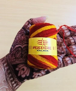 2 Pc Pooja Mauli kalawa Moli Kalaya Religious Cotton Kachhe Sut ka kalava F/S - Picture 1 of 2