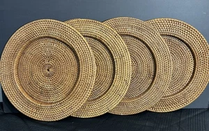 (4) Platos tejidos de mimbre de ratán - Imagen 1 de 10