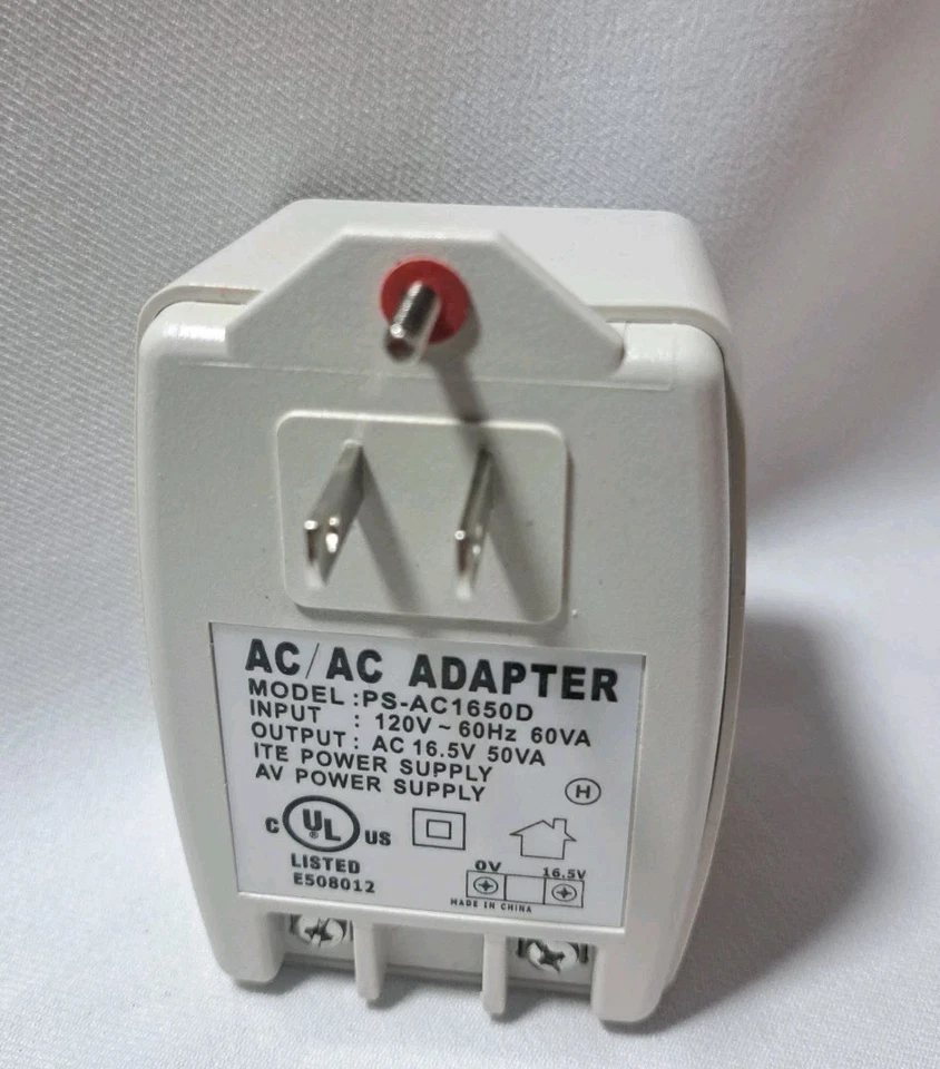 Adaptador transformador alarma seguridad enchufable PS-AC1650D 16,5 VCA 50 VA Foto 1 de 1