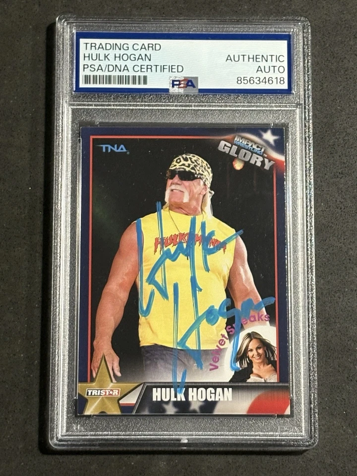 Tarjeta autografiada firmada por Tristar TNA Glory de Hulk Hogan 2013 certificada por PSA/ADN Foto 1 de 2