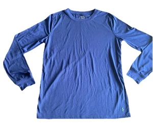 Polo Ralph Lauren Juvenil XL Camiseta Manga Larga Azul Verde Poni  - Imagen 1 de 5