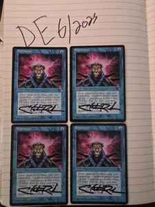 BRAINSTORM - CHRISTOPHER RUSH SIGNED  Ice Age MTG Magic 4x playset - Picture 1 of 2
