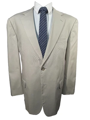 HASPEL Mens Beige Khaki Cotton Blend Suit Sport Coat Blazer Jacket 46R - Image 1 of 4
