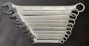 10 PIECE VINTAGE STANLEY 12-POINT COMBINATION WRENCHES  (READ DESCRIPTION) - Picture 1 of 12