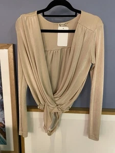 Women’s Intimately Free People Turnt Cream Shimmer Long Sleeve Bodysuit Size XS - Picture 1 of 8