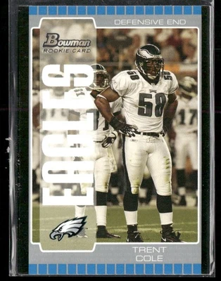 Bowman Silver Trent Cole 2005 RC/200 #269 Philadelphia Eagles Foto 1 de 2