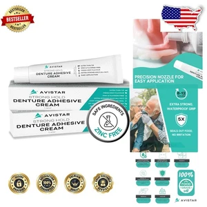 Mint Flavor Denture Adhesive Cream - Long Lasting, Easy Application, 2.8 Fl Oz - Picture 1 of 11