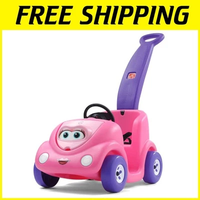 Elegante cochecito rosa con asa para padres Foto 1 de 4