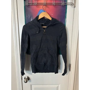 Volcom Womens Black Hooded Full Zip Jacket with Button Detail Size S - Picture 1 of 7