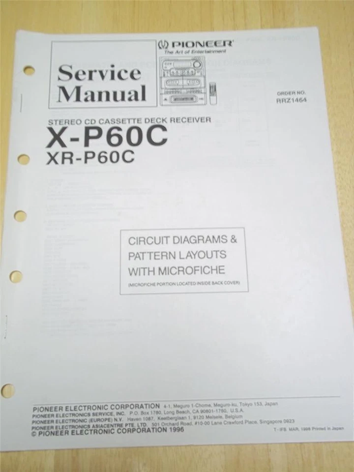 Pioneer Service Manual~X-P60C/XR CD/Cassette/Reciever~Original~Missing fiche! - Image 1 of 1