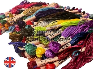 100 Coloured Skeins Oasis Large Art Silk / Rayon Stranded Embroidery Threads UK - Picture 1 of 9