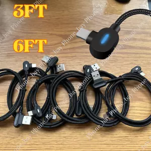 5 PACK 90 Degree Fast Charger Cable Right Angle For iPhone 14 13 12 11 XR 8 7 6 - Picture 1 of 12
