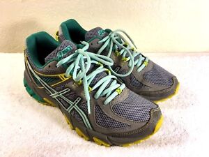 ASICS T4F79 women's Gel-Sonoma Green & Grey Running Shoes Size US 7.5 NIce!!