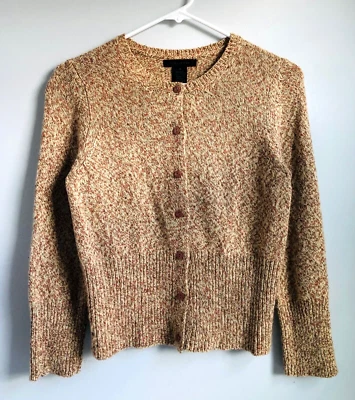 THE LIMITED 羊毛混纺圆领长袖纽扣开衫骆驼尺寸小号 — 第 1/4 张图片