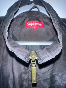 SUPREME Fall Winter 2015 15AW Silk Bomber Jacket Classic Logo Embroidered Zip Up - Picture 1 of 10
