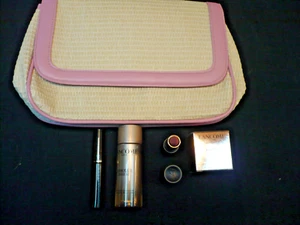 LANCOME Cosmetic BAG Absolue EYE Cream ROSE 80 Mascara LIPSTICK Brush Gift WP - Picture 1 of 3