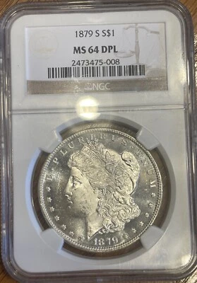 1879-S Morgan Silver Dollar NGC MS64 DPL DMPL Frosty White Coin - Image 1 of 4