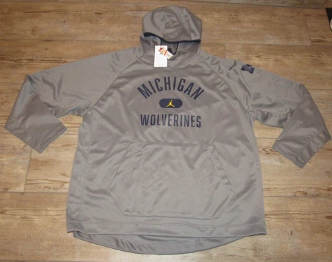 Jordan Michigan Wolverines Dri-FIT Gray Spotlight Jacket Hoodie size Men's Large Cover