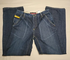 H&M LOGG Button Fly Jeans Men's 30x30 Straight Leg Retro 90s Y2K Dark Wash Denim - Picture 1 of 14
