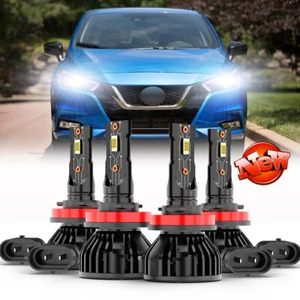 For Nissan Versa 2021-2022 Combo LED Headlight High Low Beam 4PCS 6000K WHITE - Bild 1 von 13