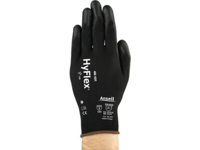 12er PACK(Paar) ANSELL 48-101-8 Handschuhe HyFlex® 48-101 Gr.8 schwarz Nylon mit