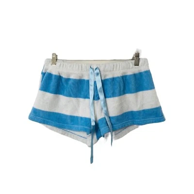 Shorts de dormir feminino grande Sherpa listrado azul e branco Urbanology - Imagem 1 de 4