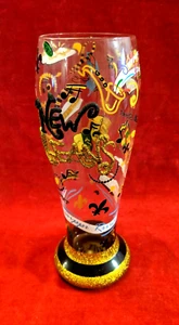 RARE Unique TOP SHELF Decorative New Orleans Bourbon St. Tall Pilsner Beer Glass - Picture 1 of 4