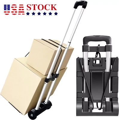 Aluminium Luggage Cart Folding Dolly Moving Warehouse Hand Truck Trolley Cart