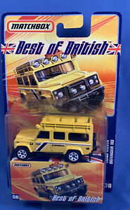 Matchbox Best of British Land Rover Defender 110 #08 von 12 gelb neu auf Karte