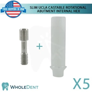 5x UCLA Castable Rotational Abutment Int Hex 2.42 Dental - Picture 1 of 3