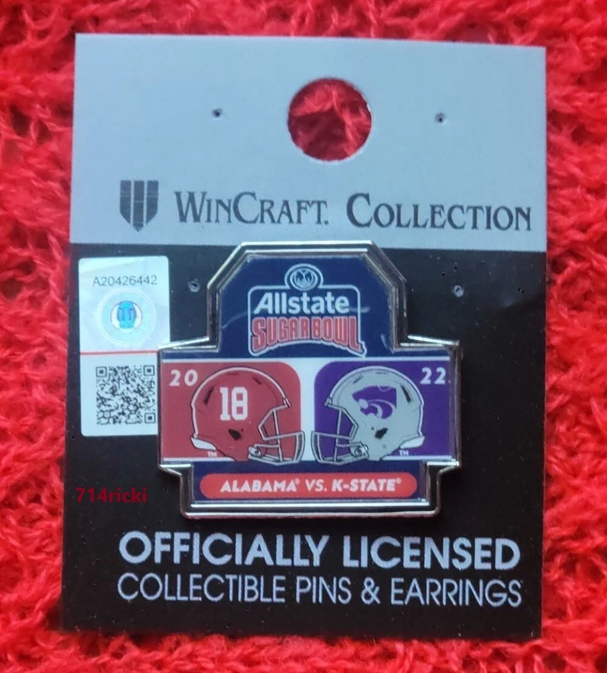 Official 2022 Allstate Sugar Bowl Pin Alabama Crimson Tide Kansas State Wildcats - Image 1 of 1