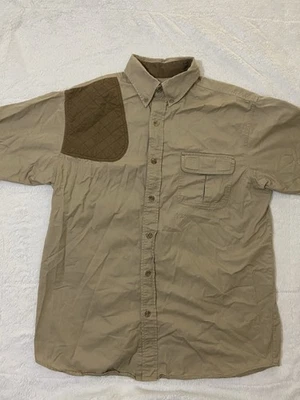 10X Shooting Patch Brown Short Sleeve Button Front Hunting Shirt Mens Large - Image 1 of 4