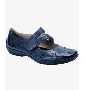 Ros Hommerson Chelsea Navy Leather Comfort Shoes Womens Size 9.5 Slim - Picture 1 of 14