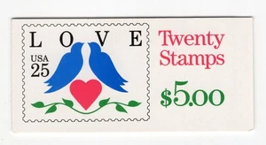 1990 25 cent Love Doves complete booklet of 20 Scott #BK169, Mint NH - Picture 1 of 1