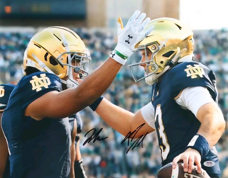 Auto/Autographed Riley Leonard & Jaden Greathouse Dual 16x20 Photo PSA COA - Image 1 of 1