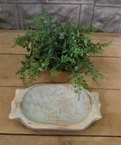 Ciotola in legno verde acqua, arredamento rustico casale, mini ciotola per pane intagliata N - Foto 1 di 8