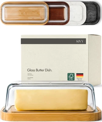 Glass butter dish  with airtight lid that keeps  butter soft - For countertop... - Image 1 of 4