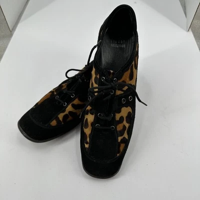 Stuart Weitzman Mujer Talla 8 Pelo de Poni Leopardo Tenis Y2K Estampado Animal Artístico Foto 1 de 4