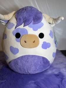 Squishmallows 16" Conway the Purple Spotted Highland Cow Plush Toy NEW WITH TAGS - Picture 1 of 3