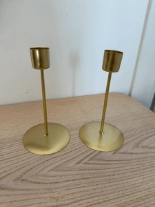 Candle Stick Holders Gold X2 - Picture 1 of 1