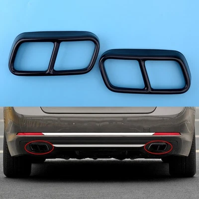 1Pair Car Exhaust Muffler Pipe Tip Cover Trim For BMW 7 Series F01 F02 09-14 xh - image 1 of 4