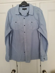 Eighty Eight Platinum 2XL Shirt Mens Blue Stripe 24" Pit-to-Pit Designer Large - Picture 1 of 6