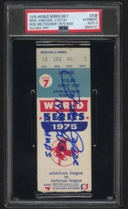 1975 Pete Rose Signed Baseball World Series Champs Game 7 Ticket PSA/DNA Auto 9 - Picture 1 of 5
