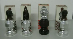 Avon Chess Piece Aftershave Bottles Bishop II Queen Pawn II Lot of 4 With Boxes - Picture 1 of 6