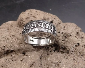 Bague homme / femme en argent 925 gravé "Om Mani Padme Hum" - Imagen 1 de 5
