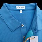 Peter Millar Crown Sport Jubilee Summer Comfort Polo Shirt Blue Stripe 2XL $98